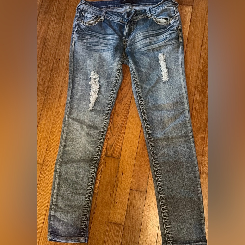 Rue 21 Light Blue Distressed Skinny Jeans